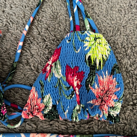 Tori Praver Swimwear Blue Floral Bikini - Picture 2 of 4
